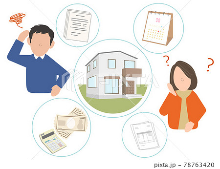 住宅　戸建て　家　不動産　人物　困惑 78763420
