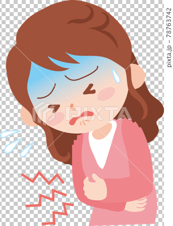 お腹痛い女性 78763742