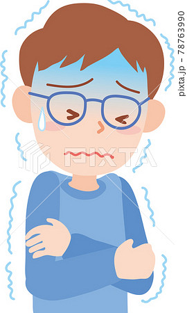 寒気で震える男性 寒気で震える男性 78763990
