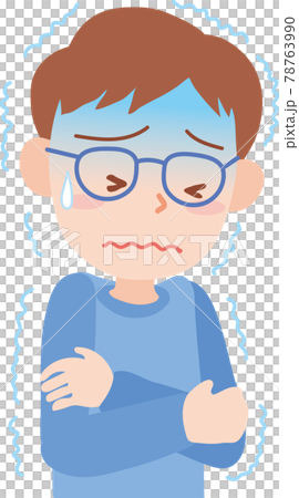 寒気で震える男性 寒気で震える男性 78763990