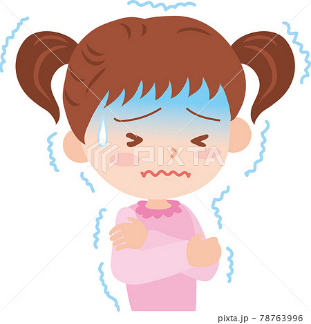 寒気で震える女の子 寒気で震える女の子 78763996