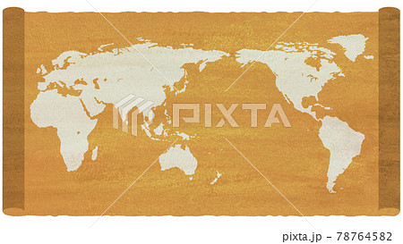 古い　世界地図　水彩 78764582