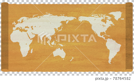 古い　世界地図　水彩 78764582