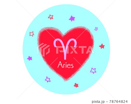 ハート型12星座アイコンおひつじ座 78764824