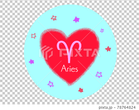 ハート型12星座アイコンおひつじ座 78764824