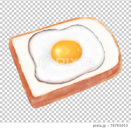 煎雞蛋麵包的彩色插圖 煎雞蛋麵包的彩色插圖 78765053