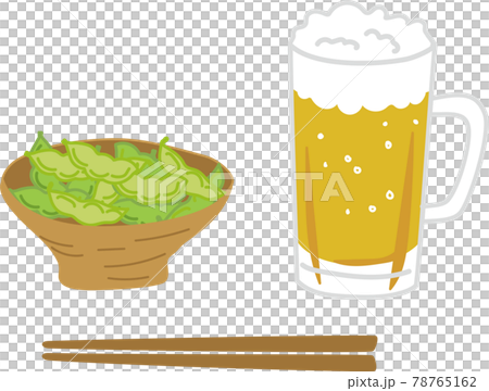 Illustration of edamame and mug beer Illustration of edamame and mug beer 78765162