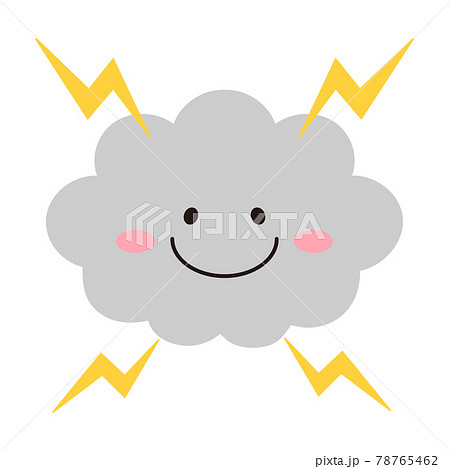可愛い雷のアイコンのイラスト素材