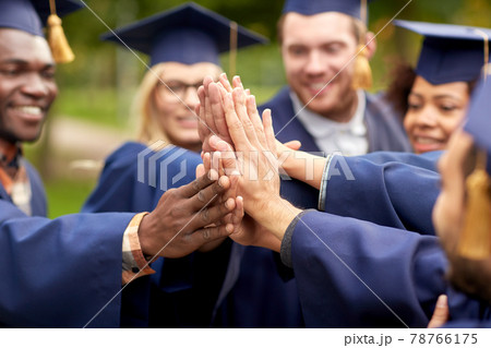 international graduate students making high five 78766175