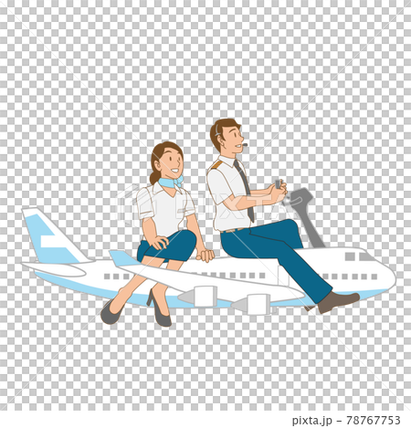 飛行機に乗ったパイロットとキャビンクルー 飛行機に乗ったパイロットとキャビンクルー 78767753