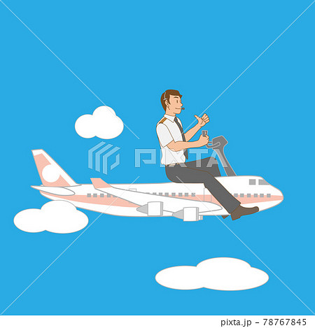 青空を進む飛行機とパイロット 青空を進む飛行機とパイロット 78767845