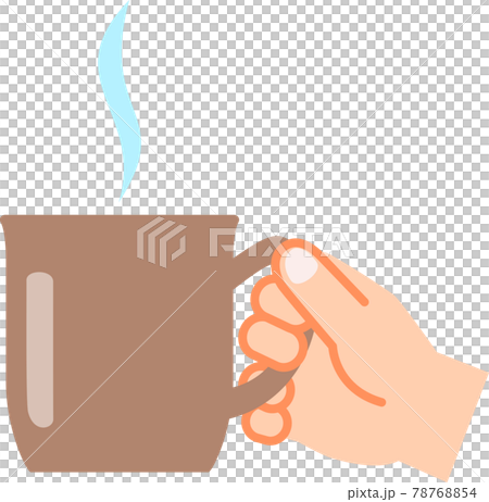 マグカップを持つ右手のイラスト素材