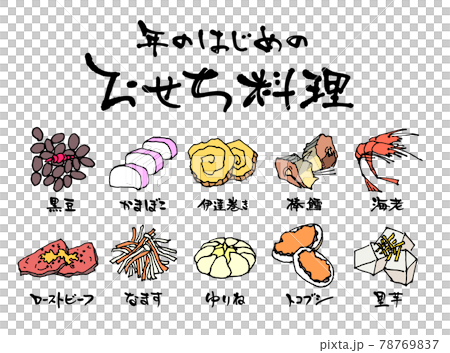 New Year dishes ingredients vector 78769837