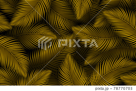 Gold palm leaves. Summer Vector illustration. 78770703