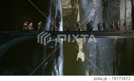 Ancient strong warriors return home after battle. The image is designed for military, historical and fantasy backgrounds. 3D Rendering. 78773672