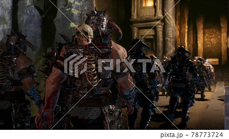 Ancient strong warriors return home after battle. The image is designed for military, historical and fantasy backgrounds. 3D Rendering. Ancient strong warriors return home after battle. The image is designed for military, historical and fantasy backgrounds. 3D Rendering. 78773724