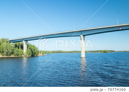 Luukkaansalmi bridge in Lappeenranta, Finland. View from the lake Saimaa. Luukkaansalmi bridge in Lappeenranta, Finland. View from the lake Saimaa. 78774160