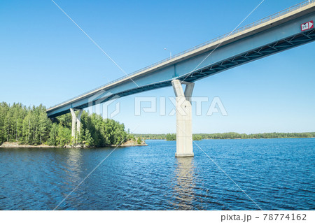 Luukkaansalmi bridge in Lappeenranta, Finland. View from the lake Saimaa. Luukkaansalmi bridge in Lappeenranta, Finland. View from the lake Saimaa. 78774162