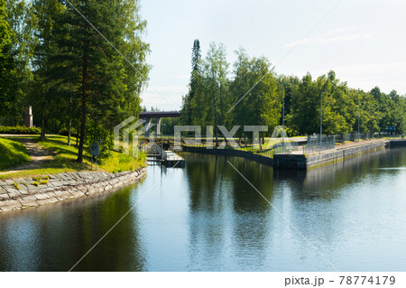 The Saimaa Canal at summer, Lappeenranta, Finland. 78774179