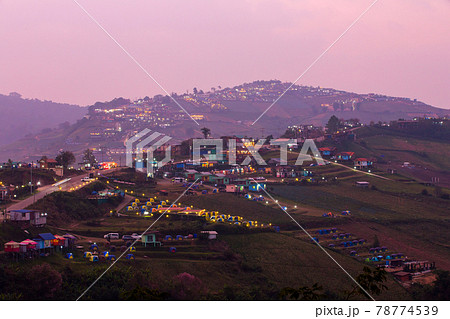 the Beautiful mountain house lights as background the Beautiful mountain house lights as background 78774539