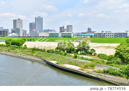 新荒川大橋／荒川より川口市(駅)方面を望む(埼玉県川口市)【2021.6】 78774556