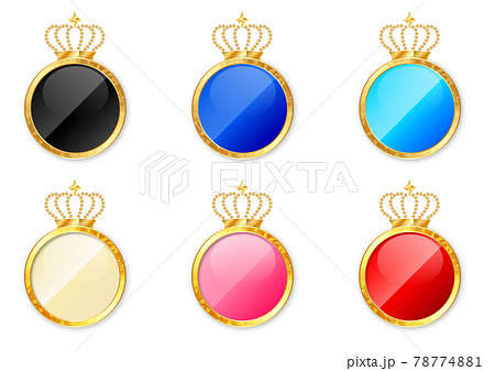 指輪のような王冠のついたメダル 78774881