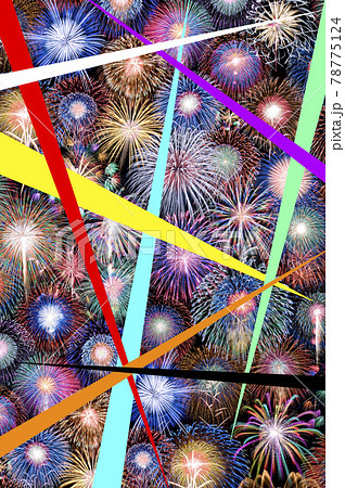 花火イメージ 斬新なデザインの花火素材の写真素材