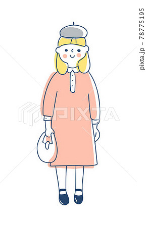 ワンピースを着た女の子のイラスト素材