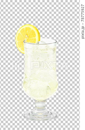 フロートグラス レモンスカッシュ レモネード イラスト リアル   78775927