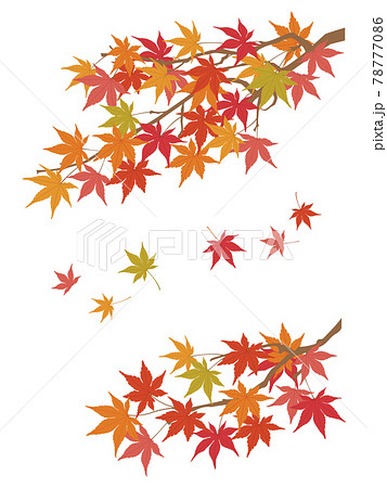 風になびく紅葉 秋のイラスト素材のイラスト素材