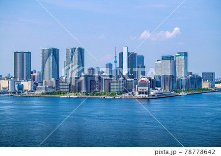 日本の東京都市景観 晴海フラッグやPM51「かとり」などを望む(画面右) 日本の東京都市景観 晴海フラッグやPM51「かとり」などを望む(画面右) 78778642