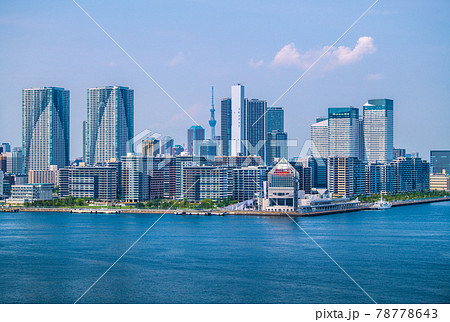 日本の東京都市景観 晴海フラッグやPM51「かとり」などを望む(画面右) 日本の東京都市景観 晴海フラッグやPM51「かとり」などを望む(画面右) 78778643