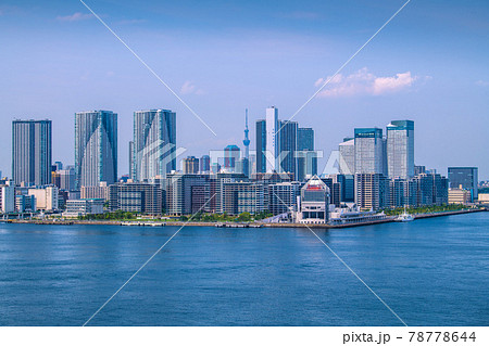 日本の東京都市景観　晴海フラッグやPM51「かとり」などを望む（画面右） 78778644