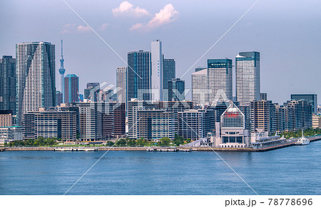 日本の東京都市景観 晴海フラッグやPM51「かとり」などを望む(画面右) 日本の東京都市景観 晴海フラッグやPM51「かとり」などを望む(画面右) 78778696