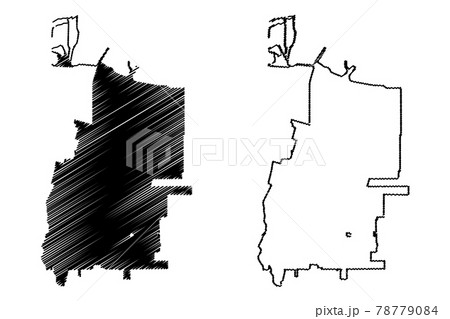 Sunnyvale City, California (United States cities, United States of America, usa city) map vector illustration, scribble sketch City of Sunnyvale map 78779084