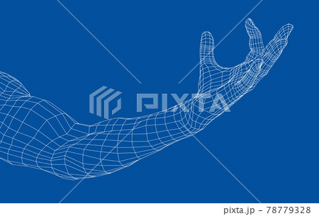 Hand hold some tiny or thin object. Vector 78779328