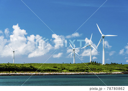 The wind power plant, energy systems, renewable energy on the coast of Penghu, Taiwan. 78780862