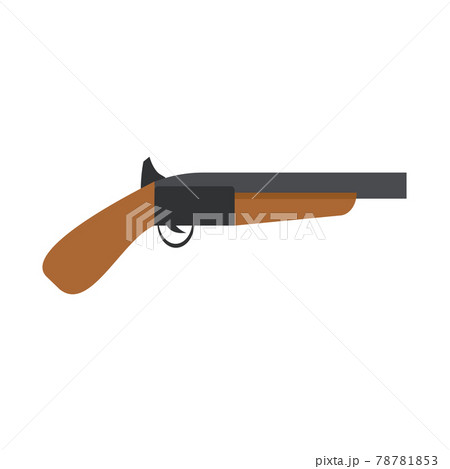 Flintlock gun handgun weapon pistol antique. Old military flintlock wooden retro illustration pirate. Vintage firearm violence object musket isolated white. Classic weapon gun icon symbol silhouette Flintlock gun handgun weapon pistol antique. Old military flintlock wooden retro illustration pirate. Vintage firearm violence object musket isolated white. Classic weapon gun icon symbol silhouette 78781853