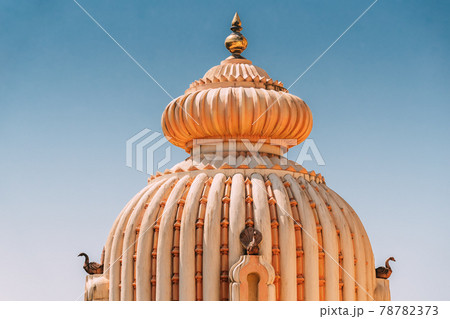Mapusa, Goa, India. The Shree Ganesh Mandir, Ganeshpuri Temple. Famous Landmark And Popular Destination. Close Up Details 78782373