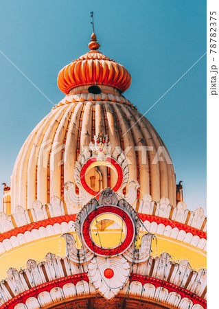Mapusa, Goa, India. The Shree Ganesh Mandir, Ganeshpuri Temple. Famous Landmark And Popular Destination. Close Up Details 78782375