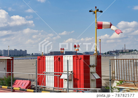 Weather station used by the meteorological service against a blue sky Weather station used by the meteorological service against a blue sky 78782577
