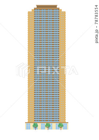 タワーマンションのイラスト 高層ビル高層建築 不動産投資イメージのイラスト素材