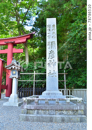 新潟 青空の弥彦神社 一の鳥居 新潟 青空の弥彦神社 一の鳥居 78786510