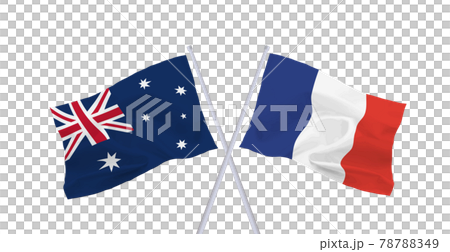 法國和澳大利亞國旗 78788349