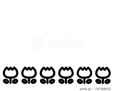 白のチューリップのフレームイラスト素材 78788642