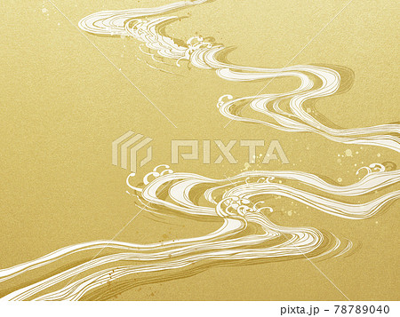 波を表現した和風の背景 - 複数のバリエーションがあります 78789040