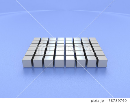 メタリックのブロックで構成された展示台。3Dレンダリングイラスト。 78789740