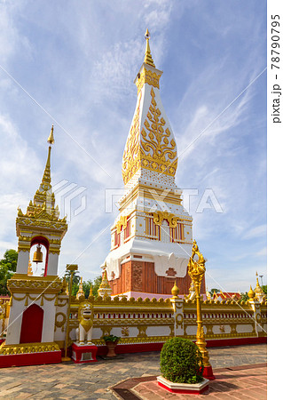 Beautiful white pagoda at Wat Phra That Phanom Temple, Nakhon Phanom 78790795
