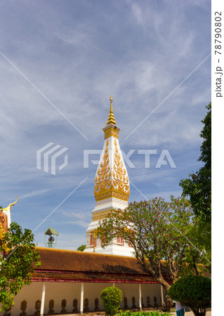 Beautiful white pagoda at Wat Phra That Phanom Temple, Nakhon Phanom 78790802