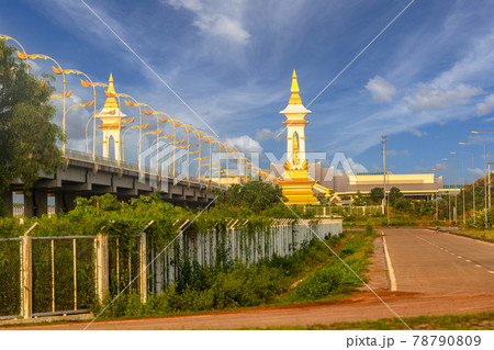 Third Thai Lao friendship bridge at sunrise time, Nakhon Phanom 78790809